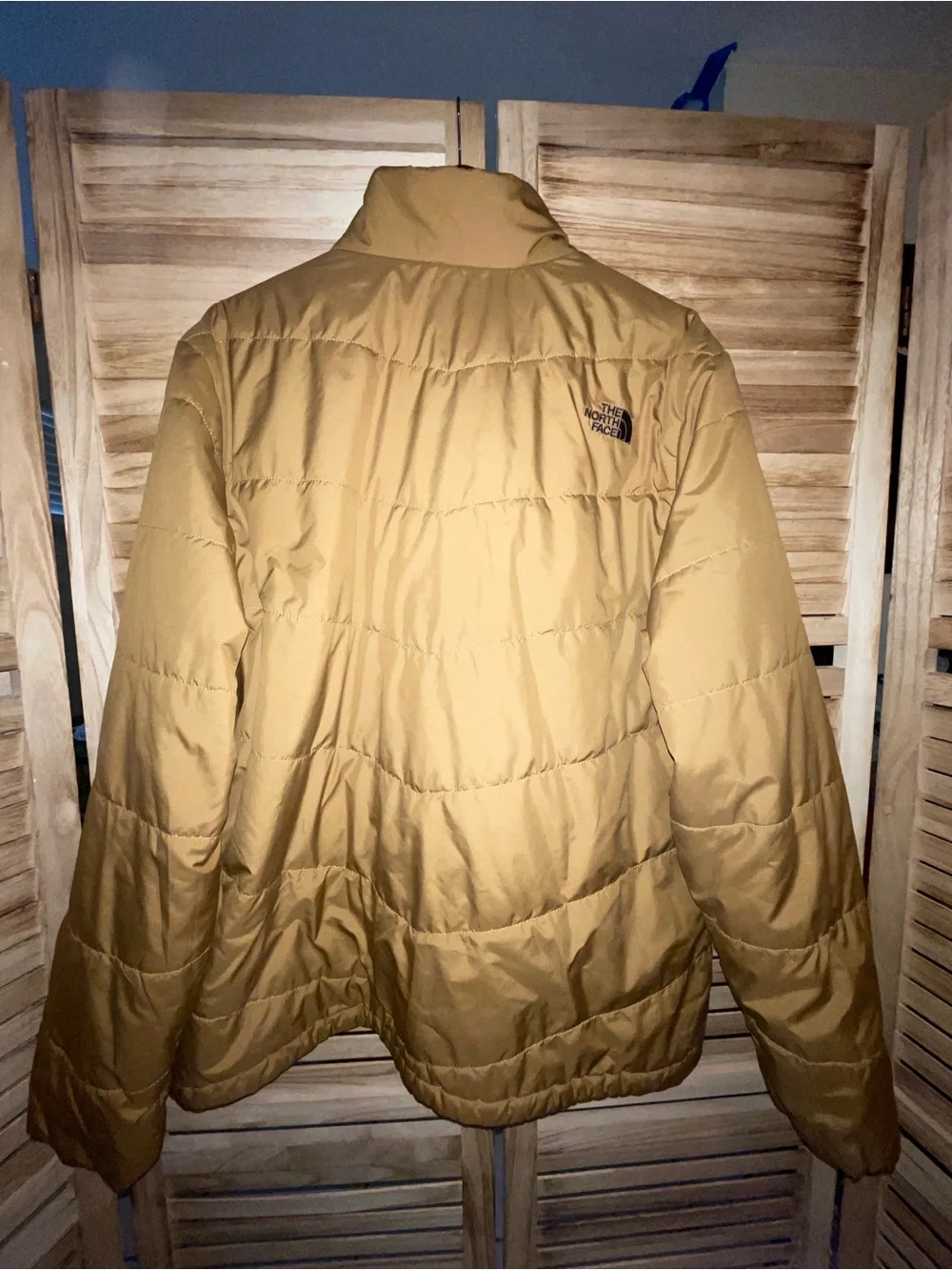 The North Face XL Camel Tan Insulated Puffer Jacket Full Zip w/ zip pockets